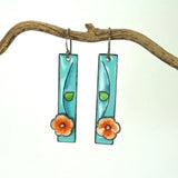 Náušnice lakem kvetinovym vzorem