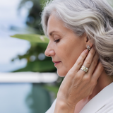 Prsten srdcem zlatym stříbra vintage