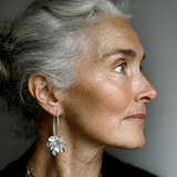 Náušnice nepravidelnymi kvetinami stříbra vintage