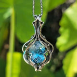 Náhrdelník stribrnym modry vintage