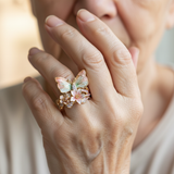 Prsten jasny prirody motyli zirkonem