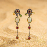 Náušnice cervenou opálem zirkonií boho