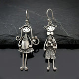Náušnice chlapce divky visací vintage