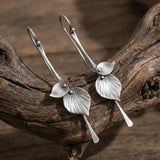 Náušnice list boho stříbra