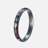 Prsten kvalitniho motivem tlapky stříbra