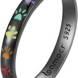 Prsten kvalitniho motivem tlapky stříbra