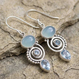 Náušnice decentní měsíčního kamene vintage