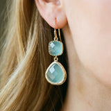 Náušnice lunarni tyrkysovym kameny vintage