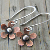 Náušnice květinové stříbra vintage