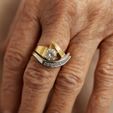 Prsten nepravidelny barve zirkonem vintage