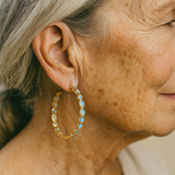 Náušnice opálu modreho vintage