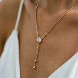 Náhrdelník pozlaceneho skla vintage