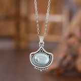 Sada drahokamy nahrdelniku nausnic modrymi vintage