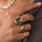 Prsten francouzsky ctvercovy retro krystalem