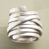 Prsten kovovy geometricky