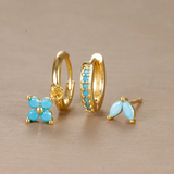 Sada kvetina diamanty nausnic