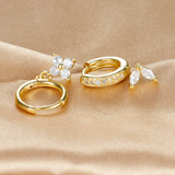 Sada květiny diamanty nausnic tvaru