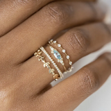 Prsten zirkonovy ctyrmi ctvercovy diamanty