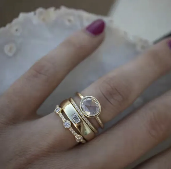 Prsten zirkonovy ctyrmi ctvercovy diamanty