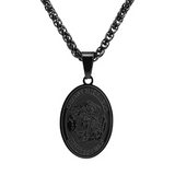 Náhrdelník nerezové portretem ovalny andela oceli