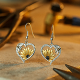 Náušnice vcely slunečnici srdcem visací boho