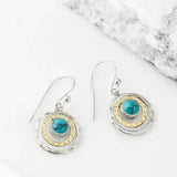 Náušnice saturno tyrkysovym boho zlatu stříbře