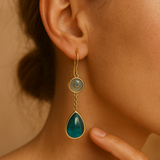 Náušnice calista modrymi visací kameny