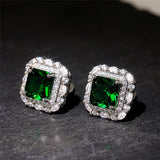 Náušnice smaragdu kouzelně zirkonu