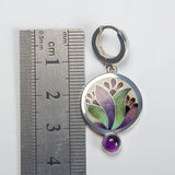 Náušnice krystaly fialovymi boho stříbra