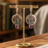 Náušnice krystaly fialovymi boho stříbra