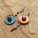 Náušnice grafitem bronzovem starem asymetricke vintage