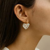 Náušnice diamantem srdce tvaru vintage