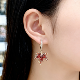 Náušnice listu zirkonem tvaru