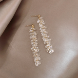 Náušnice zirkony zlatu přívěskem