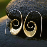 Náušnice spirale boho zlatu stříbře