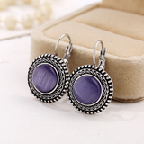 Náušnice kulatymi kaminky boho stříbra