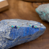 Náušnice smaltu modre vintage