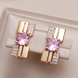 Náušnice ruzovymi zirkonovymi diamanty