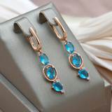 Náušnice krystaly modrymi elegantní elegantní