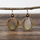 Náušnice hnede zelene kulate vintage