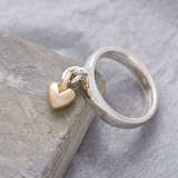 Prsten srdce přívěskem vintage