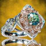 Prsten lesklou kvetinou vintage