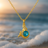 Náhrdelník pannou morskou modrým krystalem