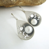 Náušnice kvetinou visací perlou vintage